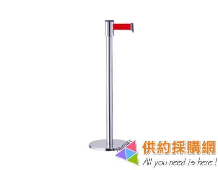 四向經濟型伸縮帶欄柱-銀柱紅色帶